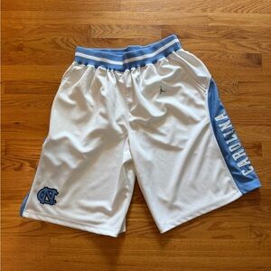 Jordan Men's White and Blue Carolina Shorts